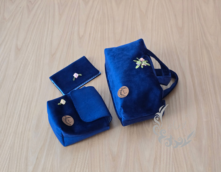 ست آرایشی بهداشتی طرح سه نگار مخمل